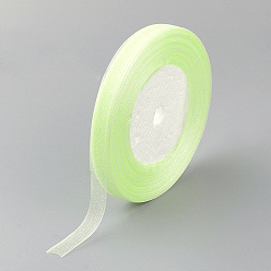 Pale Green Organza Ribbon, Pale Green, 3/8 inch(10mm), 50yards/roll(45.72m/roll), 10rolls/group, 500yards/group(457.2m/group)