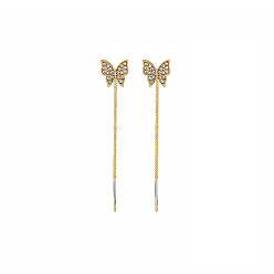 E1789-1 Butterfly Tassel Earrings for Women, Long Elegant Fairy Style Jewelry Accessories