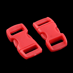 Красный Пом пластик сторона релиз пряжки, браслет выживание застежками, красные, 29x15x6 мм, отверстие : 11x3.5 мм