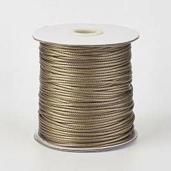 Tan Eco-Friendly Korean Waxed Polyester Cord, Tan, 1mm, about 169.51~174.98 Yards(155~160m)/Roll