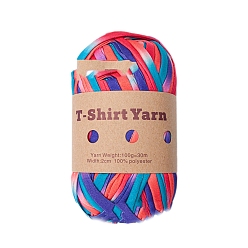 Colorful Polyester Cloth Yarn, For Hand Knitting Thick Thread, Crochet Cloth Yarn, Colorful, 20mm, about 32.81 Yards(30m)/Skein