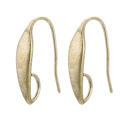 Без Покрытия Латунные крючки для сережек, без покрытия, без никеля , 19x4x1 мм, отверстие : 3 мм
