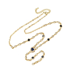 Темно-Синий Женские колье с подвеской в виде сердца, украшенной кубическим цирконием и инкрустацией из латуни., без кадмия и без свинца, долговечный, стойки покрытие, реальный 18 k позолоченный, темно-синий, 18.39 дюйм (46.7 см)