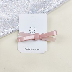 Pink Pince à cheveux en acrylique papillon printanier - jolie pince latérale avec étiquette dorée française.