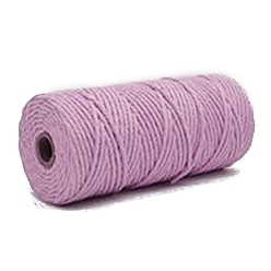Plum Cotton String Threads, Macrame Cord, Decorative String Threads, for DIY Crafts, Gift Wrapping and Jewelry Making, Plum, 4mm, about 109.36 Yards(100m)/Roll