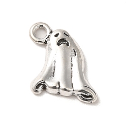 Antique Silver Tibetan Style Alloy Pendants, Cadmium Free & Lead Free, Ghost Charm for Halloween, Antique Silver, 16x13.5x2.5mm, Hole: 2.5mm, about 909Pcs/1000G