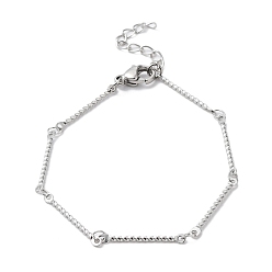 Stainless Steel Color 304 Stainless Steel Twist Bar Link Chain Bracelet, Stainless Steel Color, 6-3/8 inch(16.3cm)