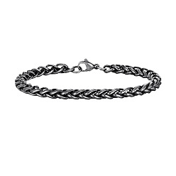 Античное Серебро Браслеты из нержавеющей стали с цепочками из пшеницы, драгоценности для мужчины, античное серебро, 9-1/8 дюйм (23 см)