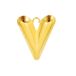 Золотой 304 подвески из нержавеющей стали, шарма сердца, золотые, 27x20 мм