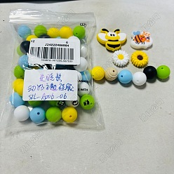 (52) Непрозрачная лаванда Силиконовые фокусные шарики, разнообразные, разноцветные, 15~30x15~37x8~20 мм, отверстие : 2~2.5 мм