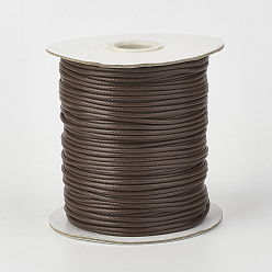 Saddle Brown Eco-Friendly Korean Waxed Polyester Cord, Saddle Brown, 2mm, about 90yards/roll(80m/roll)
