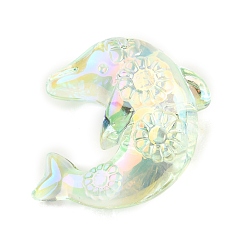 Нектар Uv акриловые покрытия бусины, радужный, дельфин, нектар, 30x28x13 мм, отверстие : 2.3 мм