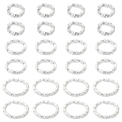 Серебро 90 шт. 3 стили железные закрытые кольца для прыжков, несварные, без никеля , твист кольцо, серебряные, 17 датчик, 6~10x1.2 мм, внутренний диаметр: 3.5~7.5 мм, 30 шт / стиль