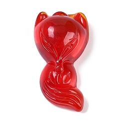 Красный Стеклянные подвески, лиса прелести, красные, 34x19x13 мм, отверстие : 0.8 мм