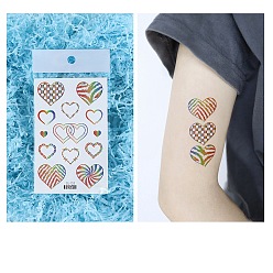 Сердце Гордость Радужный флаг съемные временные татуировки бумажные наклейки, сердце, 12x7.5 см