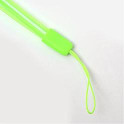 Lime Rubber Lanyard Straps, with Plastic Findings, Lime, 15.3 inch
