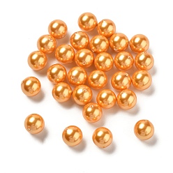 Оранжевый Оболочка жемчуг, половина пробурено бисера, полированный, круглые, оранжевые, 12 мм, отверстие : 1.5 мм