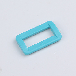 Sky Blue Plastic Rectangle Buckle Ring, Webbing Belts Buckle, for Luggage Belt Craft DIY Accessories, Sky Blue, 20mm