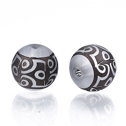 Coconut Brown Electroplate Glass Beads, Frosted, Round, Coconut Brown, 10mm, Hole: 1.5mm, about 200pcs/bag