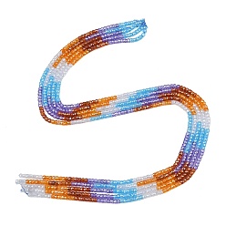 Gemischte Farbe Zirkonia Perlen Stränge, facettiert, Rondell, Gemischte Farbe, 3x2 mm, Bohrung: 0.6 mm, ca. 164 Stk. / Strang, 14.57'' (37 cm)