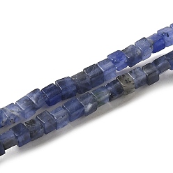 Sodalite Natural Sodalite Beads Strands, Cube, 2~2.5x2.5~3.5x2.5~3mm, Hole: 0.4mm, about 157~165pcs/strand, 14.96~15.75''(38~40cm)