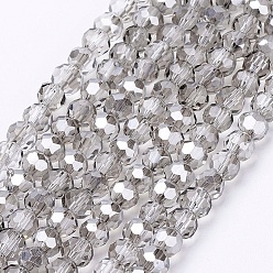 Gris Clair Chapelets de perles en verre, à facettes (32 facettes), ronde, gainsboro, 8mm, Trou: 1.5mm, Environ 66~67 pcs/chapelet, 15.12 pouces ~ 15.35 pouces (38.4~39 cm)