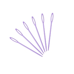 Medium Purple Plastic Yarn Knitting Needles, Big Eye Blunt Needles, Children Craft Needle, Medium Purple, 90x0.7mm