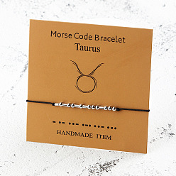 Taurus Zodiac Bracelets with Morse Code & Constellation Paper Card - 12 Astrology Signs