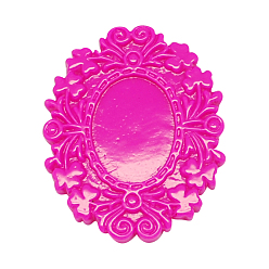 Фуксин Непрозрачные кабошоны из смолы, цветок, фуксиново-красные, 16x7 мм