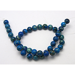 Medium Blue Natural Imperial Jasper Beads Strands, Dyed & Heated, Round, 10mm, Hole: 1mm, 16 inch.