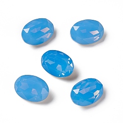 Воздушный Синий Опал Гальваническая пластина в опаловом стиле k9 стеклянные кабошоны со стразами, задние и задние, овальные, воздушный синий опал, 14x10x5 мм