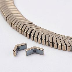 Antique Bronze Plated Electroplate Non-Magnetic Synthetic Hematite Strands, V Shape, Grade A, Antique Bronze Plated, 3x6x2mm, Hole: 0.5mm, about 284pcs/strand, 15.74 inch