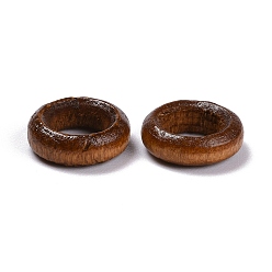 Sienna Donut Wooden Linking Rings, Dyed, Lead Free, Sienna, 12x4mm, Hole: 6mm