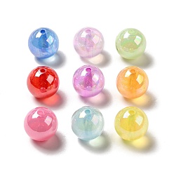 Mixed Color Acrylic Beads, AB Color Plated, Raound, Mixed Color, 19.5mm, Hole: 3mm, about 109pcs/500g