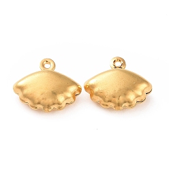 Golden 304 Stainless Steel Charms, Shell, Golden, 11.5x13x5mm, Hole: 1mm