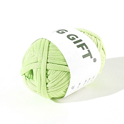 Light Green Polyester Cloth Yarn, For Hand Knitting Thick Thread, Crochet Cloth Yarn, Light Green, 5mm, about 32.81 Yards(30m)/Skein