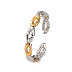Золотой & Цвет Нержавеющей Стали 304 двухцветные манжетные кольца из нержавеющей стали, ионное покрытие (ip), золотые и нержавеющая сталь цвет, 3 мм