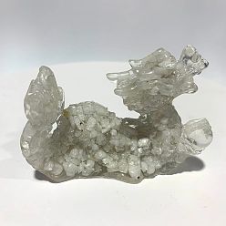Moonstone Natural Moonstone Dragon Display Decorations, Resin Figurine Home Decoration, for Home Feng Shui Ornament, 85x35x60mm