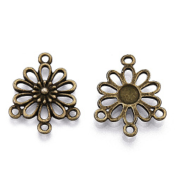 Античная Бронза Коннекторы, сплав, тибетский стиль , компоненты для люстры, без свинца и без кадмия, цветок, античная бронза, 23x19x3 мм, отверстие : 2 мм