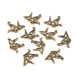 Античная Бронза Сплавочные подвески тибетского стиля, без кадмия, без никеля и без свинца, бумага кран, античная бронза, 26x23x1.5 мм, отверстие : 2 мм, Около 260 шт / 500 г