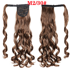 M2/30# Long Wavy Hairpiece with Magic Tape - Natural, Elegant, Ponytail Extension.