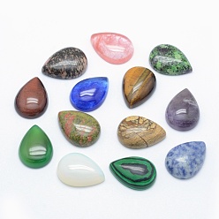 Mixed Stone Natural & Synthetic Mixed Stone Cabochons, Teardrop, 25x18x7mm