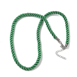 Морско-зеленый 5мм нейлоновый витой шнур для изготовления ожерелий, с латунными выводами и 304 застежками из лобстера из нержавеющей стали, долговечный, стойки покрытие, платина, цвета морской волны, 17.72~18.90 дюйм (45~48 см)