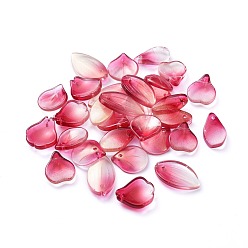 Cerise Electroplate Transparent Glass Beads, Mixed Shapes, Cerise, 5~21x6~14x3~10mm, Hole: 0.9~1.2mm
