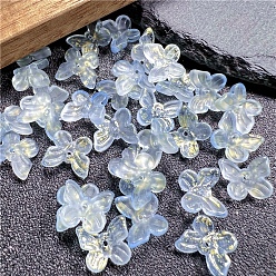 Cornflower Blue Gradual Transparent Czech Glass Beads, Butterfly, Cornflower Blue, 11mm, Hole: 1.8mm