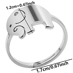 Stainless Steel Color 304 Stainless Steel Elephant Adjustable Ring, Stainless Steel Color, Inner Diameter: 17mm