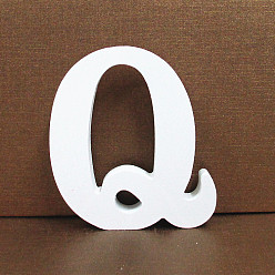 Letter Q Letter Wooden Ornaments, for Home Wedding Decoration Shooting Props, Letter.Q, 100x100x15mm