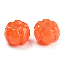 Coral Autumn Resin Vegetable Beads, Pumpkin, Coral, 12.5~13x10mm, Hole: 1.5mm