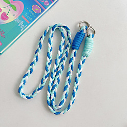 Dodger Blue Nylon Crossbody Braided Shoulder Phone Straps, Universal Outdoor Lanyard for Men and Women, with Metal Clasp, Mobile Phone Accessories, Dodger Blue, 11cm