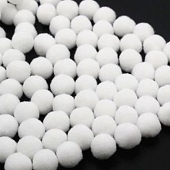 White DIY Doll Craft Polyester High-elastic Pom Pom Ball, Round, White, 2cm, 100pcs/bag